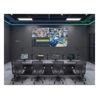 Kit Videowall 2x2 / 4 Pantallas 55" Full HD / Decodificador 16CH 4K / Base de Piso / Hikvision