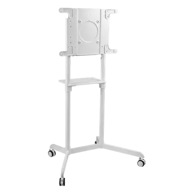Soporte Móvil para Pantalla / Rotación 0° a 90° / 37" a 70" / VESA 200x200 a 600x400 / Carga 70 kg (154 lbs) / Ruedas con Bloqueo / Blanco