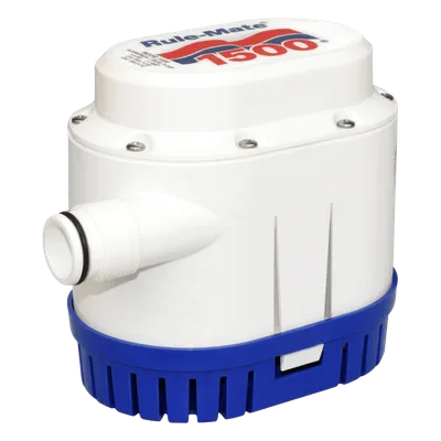 Bomba de Achique Automática / 1500 GPH / 12V CC / Altura 2.5 m (8.2 ft) / Interruptor Integrado / ABS Marítimo