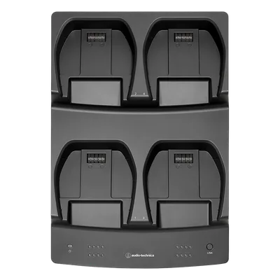 Estación de Carga / 4 Bahías / Transmisores Superficie y Escritorio / Recarga Rápida 2 h / Enlace Dual CAT 5e / Monitoreo por Software
