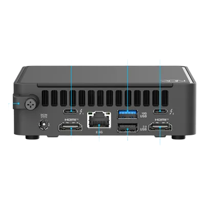 Mini PC / Core 5 210H 8 Núcleos hasta 4.8 GHz / 16 GB DDR5-5600 / SSD 512 GB NVMe PCIe 4.0 / Wi-Fi 7 / Ethernet 2.5 GbE / Thunderbolt 4 / Windows 11 Pro