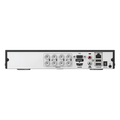 DVR Híbrido / 8 Canales TurboHD + 8 Canales IP / 8 Megapixel (4K) / H.265+ / Audio Bidireccional / 1 Bahía de Disco Duro