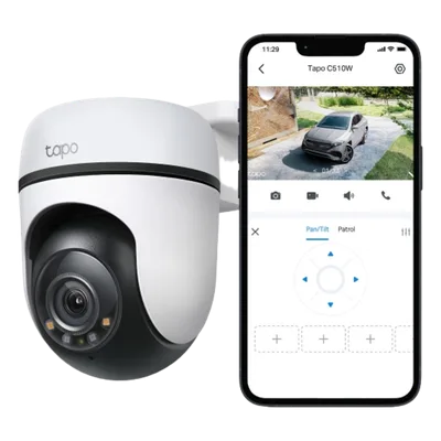 Cámara PTZ IP / 2K 3 Megapixel / 360° Panorámica Horizontal / 130° Vertical / Visión Nocturna Color / IR 29.9 m (98 ft) / Wi-Fi 2.4 GHz / IP65