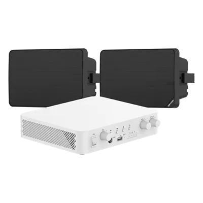 Kit de Audio IP / Amplificador 80W / 2 Altavoces de Pared / 2 Zonas 40W / Bluetooth / 70V/100V