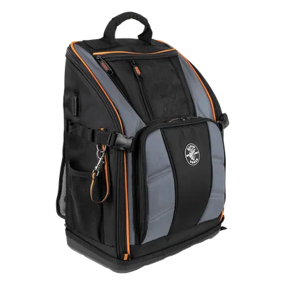 Mochila Profesional para Herramientas / 27 Bolsillos / Base Moldeada Ancha / Interior Naranja / Puerto USB-C / Acceso Estación de Trabajo