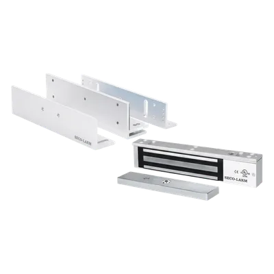 Kit de Control de Acceso / Chapa Magnética 600 lbs (272 kg) / Montaje Z y L / Voltaje Seleccionable 12/24 VDC / Protección contra Sobretensiones / Certificación UL / Uso Interior