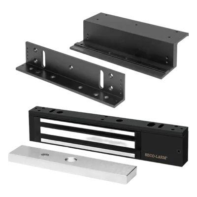 Kit de Control de Acceso / Chapa Magnética 600 lbs (272 kg) / Montaje Z y L / Aluminio Anodizado / LED Bicolor / UL / Interior