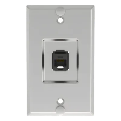 Placa de Pared Vertical / 1 Puerto Keystone / Cat5e / Acero Inoxidable / 114.3 mm (4.50 pulgadas)