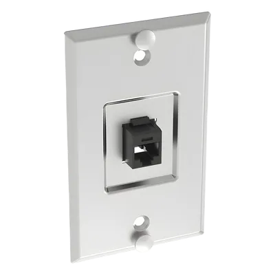 Placa de Pared Vertical / 1 Puerto Keystone / Cat5e / Acero Inoxidable / 114.3 mm (4.50 pulgadas)