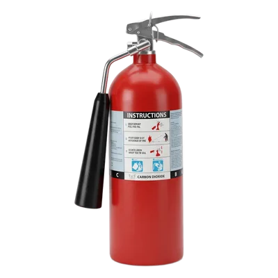 Extintor de CO₂ / Clasificación UL 2-B:C a 10-B:C / Capacidades 5 lb a 20 lb (2.27 kg a 9.07 kg) / Válvula de Cierre Integral / Bocina / Certificación Canadá / Uso en Baja Temperatura -22 °F (-30 °C)