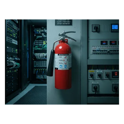 Extintor de CO₂ / Clasificación UL 2-B:C a 10-B:C / Capacidades 5 lb a 20 lb (2.27 kg a 9.07 kg) / Válvula de Cierre Integral / Bocina / Certificación Canadá / Uso en Baja Temperatura -22 °F (-30 °C)