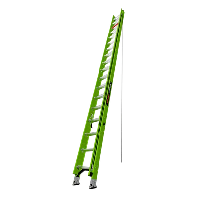 Escalera de Extensión / Fibra de Vidrio y Aluminio / 10.9 m (35.8 ft) / Capacidad 375 lb (170 kg) / Estabilizadores Niveladores Integrados / Certificación ANSI-OSHA