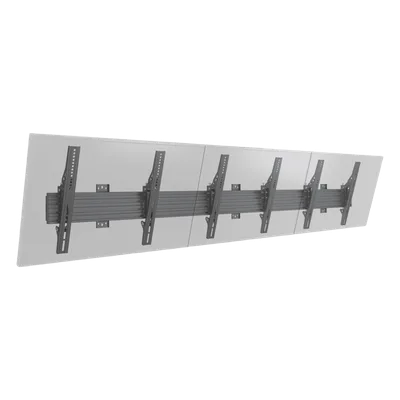 Soporte de Pared para TV / Riel Triple / Capacidad 110 lbs (50 kg) / Compatible 32"-65" / VESA 100x100-600x400 mm / Ajuste Ángulo 5°-15° / Montaje Profesional