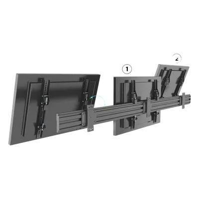 Soporte de Pared para TV / Riel Triple / Capacidad 110 lbs (50 kg) / Compatible 32"-65" / VESA 100x100-600x400 mm / Ajuste Ángulo 5°-15° / Montaje Profesional