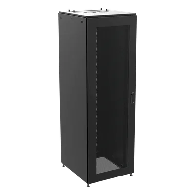 Gabinete de Telecomunicaciones / 48 UR / 2350 x 800 x 1200 mm (7.7 x 2.6 x 3.9 ft) / Acero Negro RAL 9005 / Puertas Perforadas / Certificaciones UL-cUL