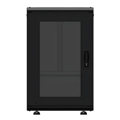 Gabinete Rack 19 Pulgadas / 18U / Piso / Puerta Cristal Templado / Acero Cal. 16-18-20 / 750 kg (1653.5 lb) / 60x93x46 cm (23.6x36.6x18.1 in)