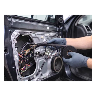 Cinta Automotriz de Fieltro PET / Espesor 0.28 mm / Ancho 19 mm / 18 m (59.1 ft) / Anti-Abrasión / Negro