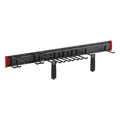 Sistema de Almacenamiento de Pared / Capacidad Total 228 kg (502.7 lb) / 8 Ganchos Ajustables / 2 Bandas de Sujeción / Estructura Acero y Plástico