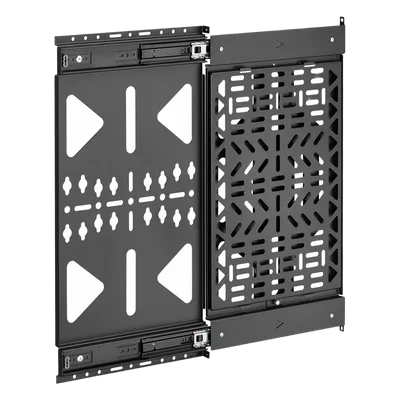Panel de Almacenamiento AV Deslizante / Capacidad 10 kg (22 lbs) / Rango 300 mm / Acero de Alta Resistencia / Quick-Release / Montaje Pared y Riel