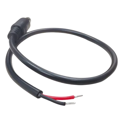 Cable Pigtail DC / Conector Macho 5.5 x 2.1 mm / 30 cm (11.8 in) / Calibre 22AWG / Polarizado / 12 VCC