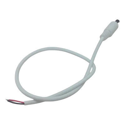 Cable de Alimentación DC / Conector Macho 5.5 x 2.1 mm / Calibre 22AWG / Longitud 30 cm / Forro Blanco / Polarizado