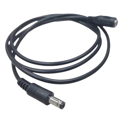 Cable de Alimentación DC / Conector Macho a Hembra 5.5x2.1 mm / 22 AWG / 1 m (3.28 ft) / Polarizado / Forro Negro