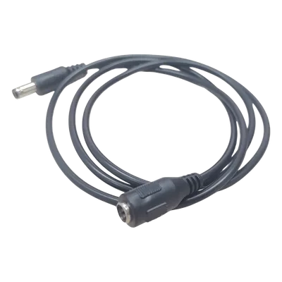 Cable de Alimentación DC / Conector Macho a Hembra 5.5x2.1 mm / 22 AWG / 1 m (3.28 ft) / Polarizado / Forro Negro