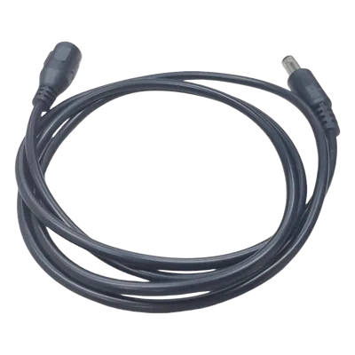 Cable de Alimentación DC / Conector Macho a Hembra 5.5x2.1 mm / 22 AWG / 1 m (3.28 ft) / Polarizado / Forro Negro