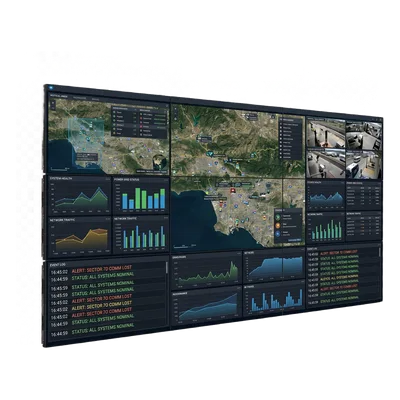 Kit Video Wall LCD 3x3 / 55" Full HD / 500 nits / 24/7 / Bisel 2.3mm / 164" diagonal / Montaje Peerless