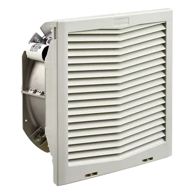Ventilador con Filtro de Montaje Lateral / Flujo de Aire 395 CFM / Alimentación 115 Vca / Diseño Click-Fit / Rejillas con Bisagra