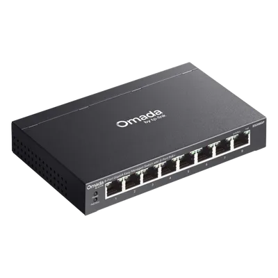 Switch Gigabit Easy Managed 8 Puertos / PoE+ 64W / Cloud Omada SDN / 16 Gbps / Fanless 0 dBA / Alcance Extendido 250m