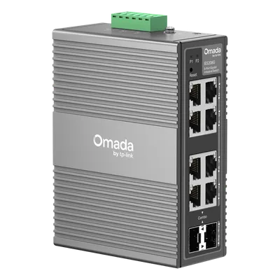 Switch Industrial Easy Managed / 8 Puertos Gigabit / 2× Combo RJ45/SFP / 16 Gbps / -40°C a 75°C (-40°F a 167°F) / Protección 6kV / IP40 / Montaje DIN Rail