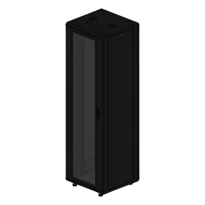 Gabinete Rack de Piso / 42U / 19 Pulgadas / Carga 1000 kg / Puerta Cristal Frontal / 600x605x1990 mm