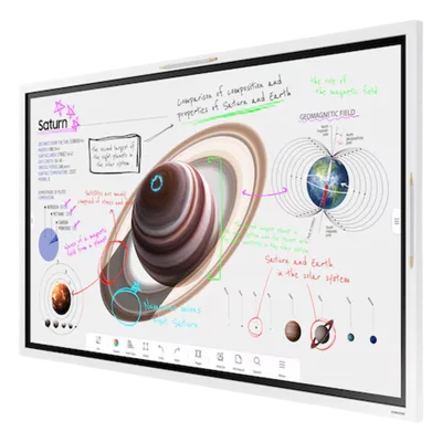 Pantalla Interactiva Digital / 55 Pulgadas / 4K UHD 3840x2160 / Touch IR 20 Puntos / Whiteboard 4 Usuarios / Tizen 9.0 / Wi-Fi / Bluetooth