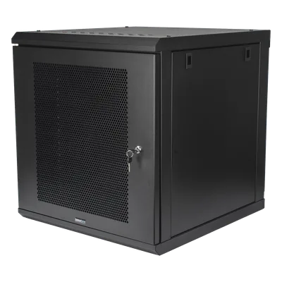 Gabinete de Pared / 12U Rack 19 in / Profundidad 636 mm (2.09 ft) / Carga 100 kg / Puerta Perforada / Laterales Desmontables