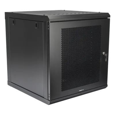 Gabinete de Pared / 12U Rack 19 in / Profundidad 636 mm (2.09 ft) / Carga 100 kg / Puerta Perforada / Laterales Desmontables