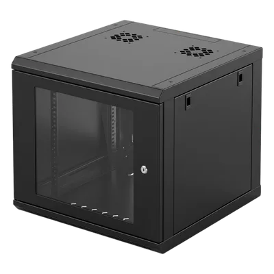 Gabinete de Pared / 6U Rack 19 in / Profundidad 635 mm (2.08 ft) / Cristal Templado / Carga 100 kg / Acero Reforzado