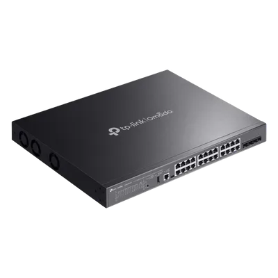 Switch Administrable L3 SDN / 24 Puertos PoE Gigabit / 4 SFP+ 10G / Presupuesto PoE 720W / Ruteo RIP VRRP / Fuente Redundante / 128 Gbps