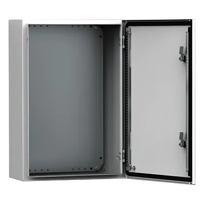 Gabinete Exterior / IP66 NEMA 4/12/13 / IK10 / 600x600x210 mm (23.6x23.6x8.3 in) / Acero 1.5 mm / Platina Montaje