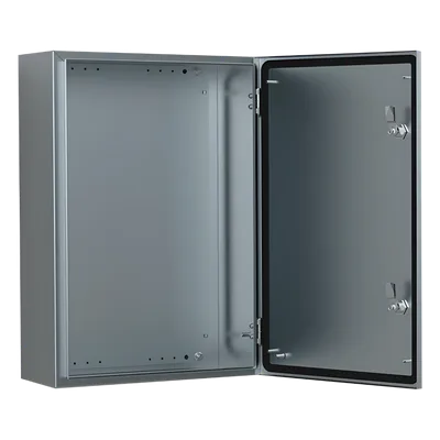 Gabinete Industrial IP66 / Acero Inoxidable 304L / 800x800x300 mm / Cerradura Doble / Puerta 130° / Placa Montaje 2 mm