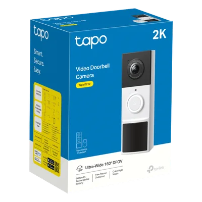 Videoportero IP Inalámbrico / 2K 3 Megapixel / 160° DFOV / Batería 6400 mAh / Detección IA Personas-Vehículos / Visión Nocturna Color / Audio Bidireccional