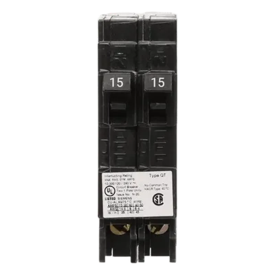 Interruptor Automático Duplex / 2 Polos / 15-20 A / 120 VCA / Capacidad Interruptiva 10 kA / Enchufable