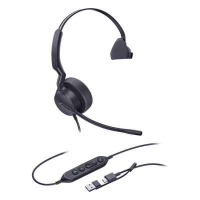 Headset USB Mono / Cancelación de Ruido AI / Altavoz 35 mm / USB-C/A / Indicador de Ocupado / 20 Hz - 20 kHz