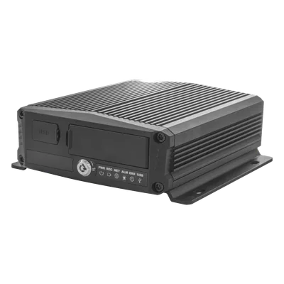 DVR Móvil / 6 Canales / 4 AHD + 2 IP / Almacenamiento 1 TB Micro SD + 2 TB SSD M.2 / H.265 / IA Embebida / 4G / GPS / Wi-Fi
