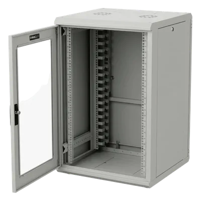Gabinete Rackeable / 18U / 19 in / Puerta Cristal / Carga 750 Kg / 600x605x930 mm (23.6x23.8x36.6 in) / 3.05 ft Alto
