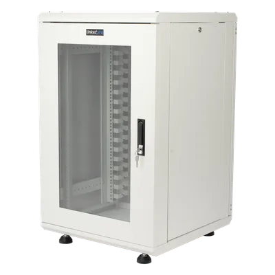 Gabinete Rackeable / 18U / 19 in / Puerta Cristal / Carga 750 Kg / 600x605x930 mm (23.6x23.8x36.6 in) / 3.05 ft Alto