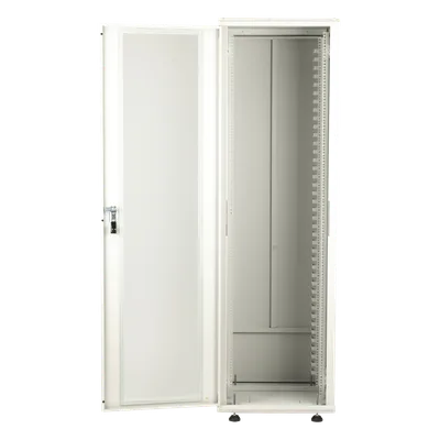 Gabinete Rack de Piso / 42 Unidades / 19 Pulgadas / Carga 1000 kg / Puerta Cristal Templado / Ventilación Superior