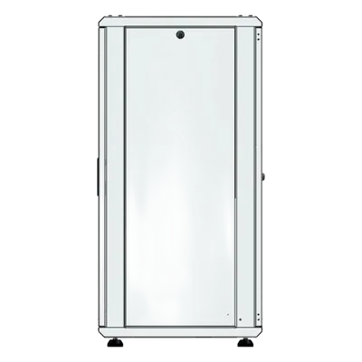 Gabinete Rack de Piso / 24U / 19 Pulgadas / Vidrio con Cerradura / Carga 750 kg / 600x605x1190 mm (23.6x23.8x46.9 in) / Acero Calibres 16-18-20