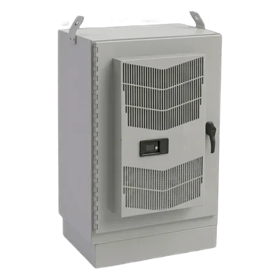 Gabinete para Exterior Tipo 4X Doble Puerta de 10 UR / Aluminio Soldado / 762 x 762 x 1118 mm (30 x 30 x 44 in) / IP66 / Montaje Almohadilla / Aislamiento Térmico / Gris RAL 7035