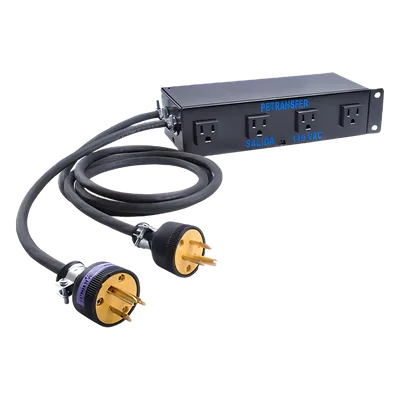 Interface de Transferencia Automática / Conmutación en 15 ms / 4 Salidas NEMA 5-15R / 20 A Total / 110 VCA 50/60 Hz / Detección 75-77 VCA